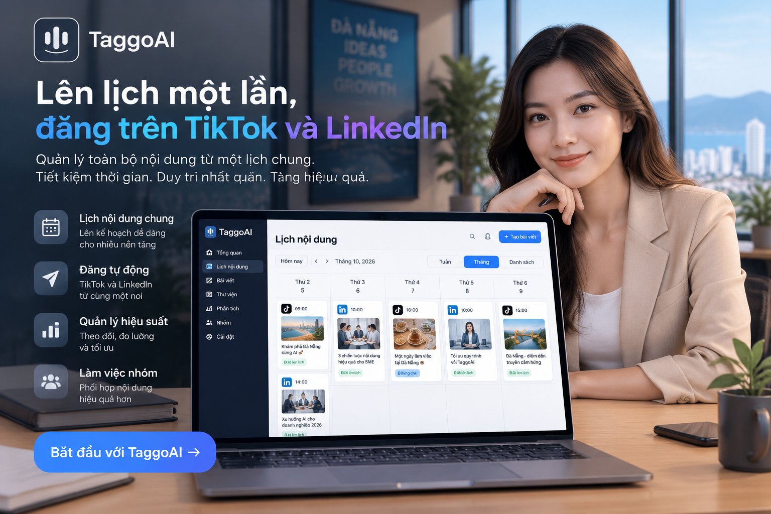 Làm thế nào để lên lịch bài TikTok và LinkedIn hiệu quả từ một lịch nội dung chung?