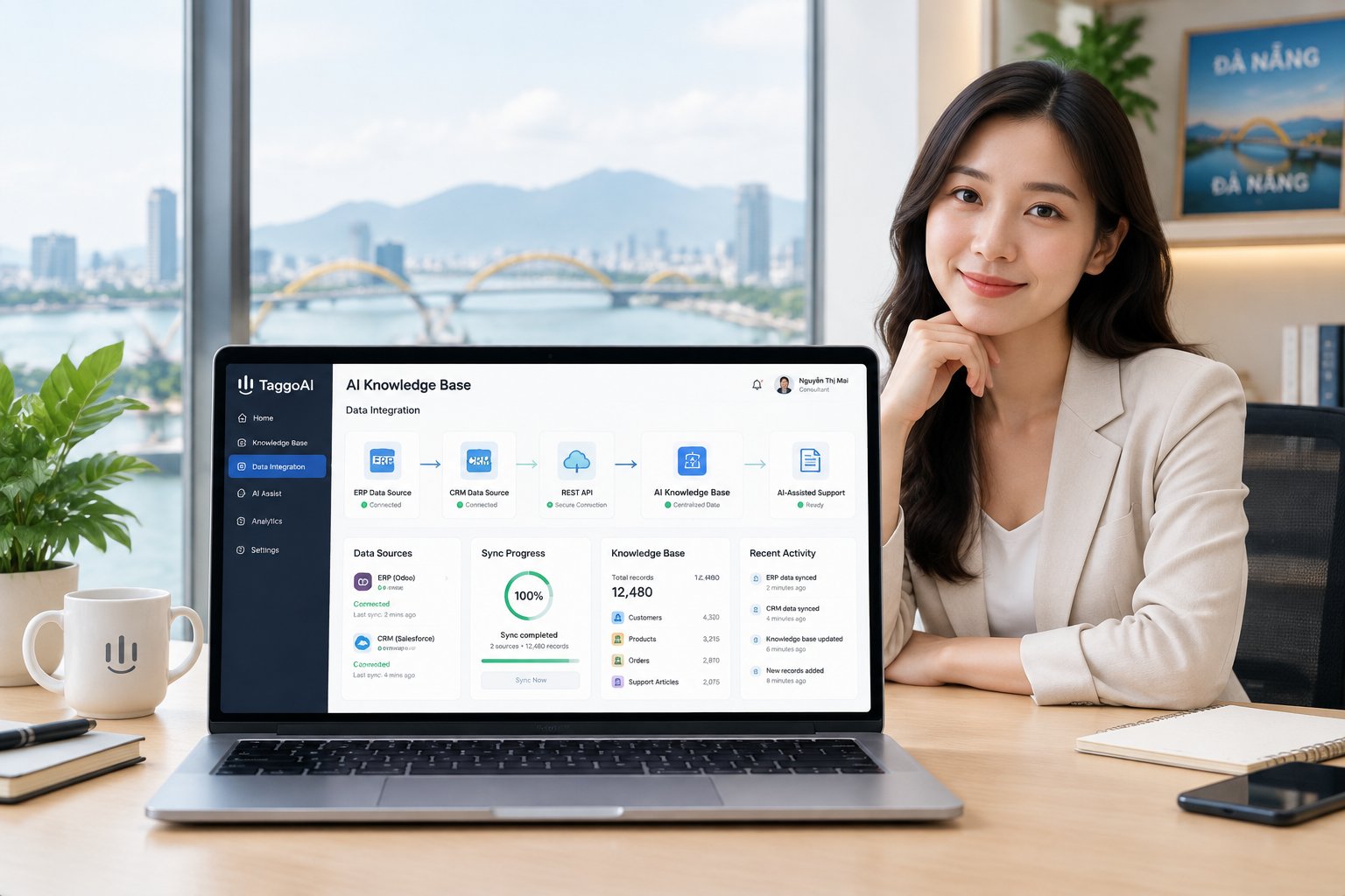 Làm thế nào để đồng bộ dữ liệu ERP và CRM vào AI Knowledge Base qua REST API hiệu quả?